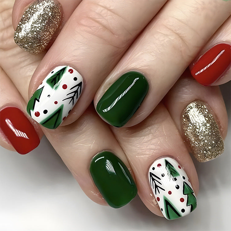 24er Set Weihnachts-Nagelsticker