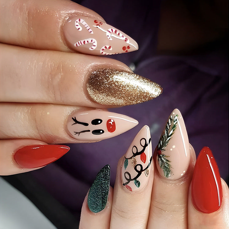 24er Set Weihnachts-Nagelsticker